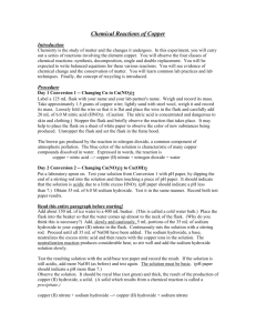 Chemical Reactions of Copper - Ms. Hoogenboom\'s Chemistry II