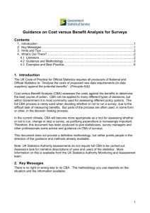 Guidance on Cost-Benefit Analysis for Surveys