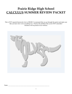 AP AB Calculus Optional Summer Homework Packet