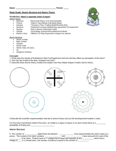 Unit 2: Atomic Structure