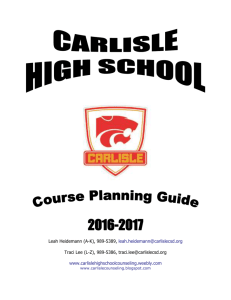 Course Planning Guide - Carlisle High School Counseling