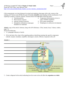 AP Biology Campbell 8th Edition Chapter 11 Study Guide