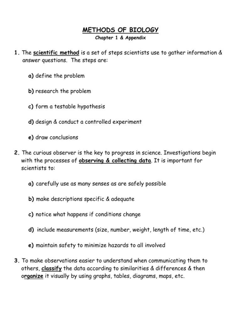 how to write a methodology in biology