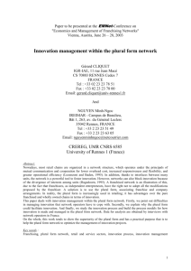 Innovation management within the plural form network