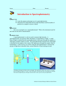 Student Text spectrophotometer