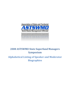 2008 ASTSWMO State Superfund Managers Symposium