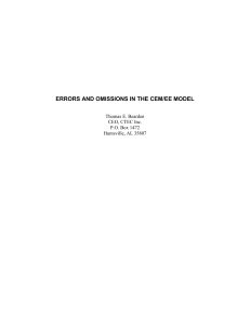 Errors and Omissions in the CEM