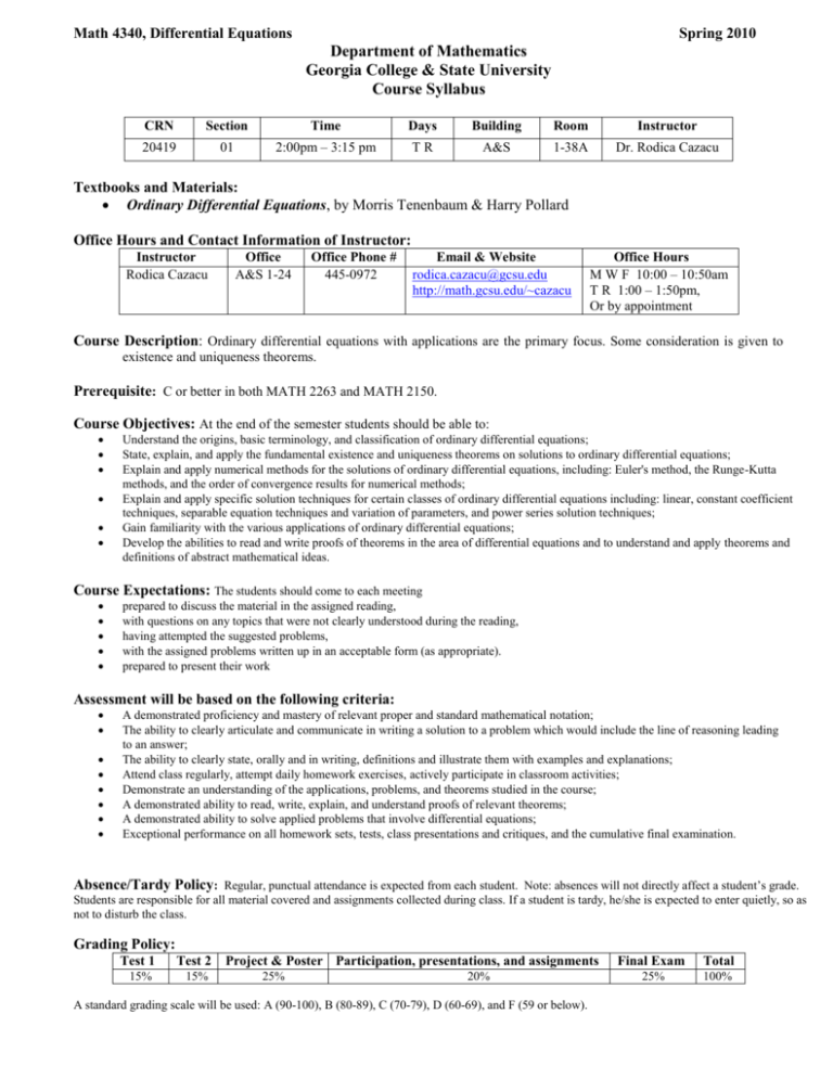 syllabus-department-of-mathematics