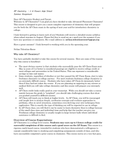 1 AP Chemistry - C H Flowers High School Summer Assignment