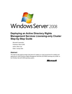 Deploying an Active Directory Rights Management Services