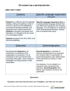 My student has a learning disorder… …What does it mean