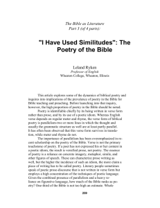 The Bible as Literature - Gordon College Faculty