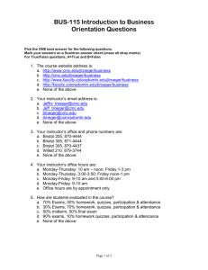 BUS-115 Introduction to Business Questions