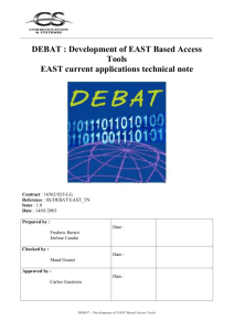 EAST for TM/TC processing Technical Note - DEBAT