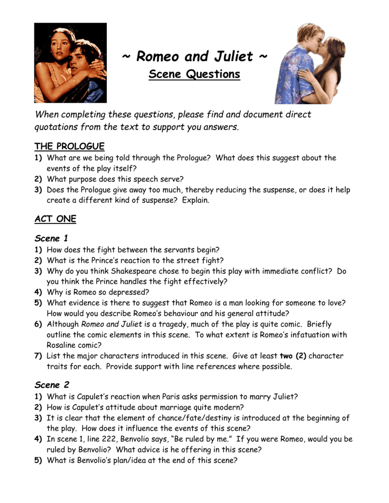 😊 Romeo and juliet scene questions. Romeo & Juliet Act 2 Questions