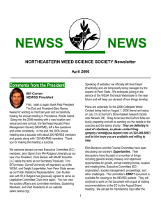 Newsletter - 2006 April - NorthEastern Weed Science Society