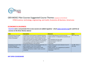OER MOOC Pilot Courses Suggested Course Themes (Updated 12