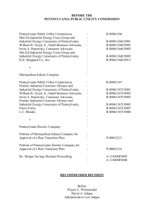 table of contents - Public Utility Commission