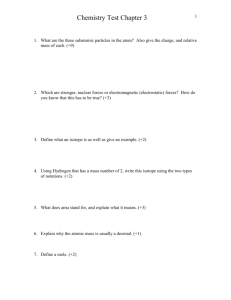 Chemistry Test Chapter 1
