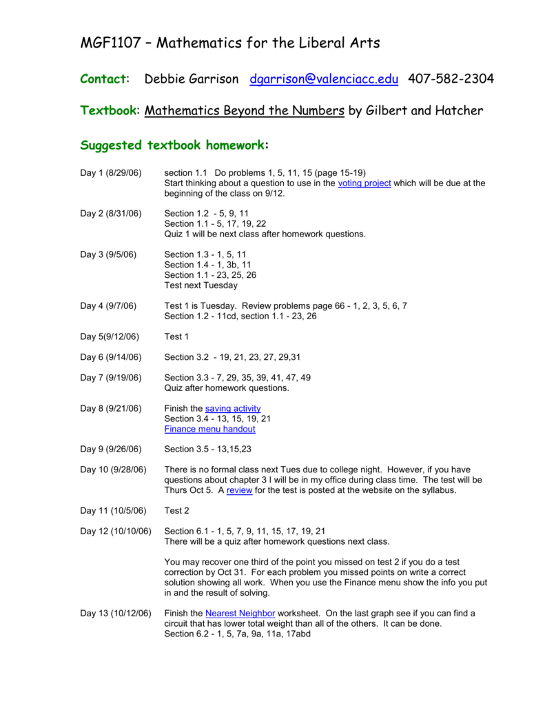 mgf1107 mathematics for the liberal arts