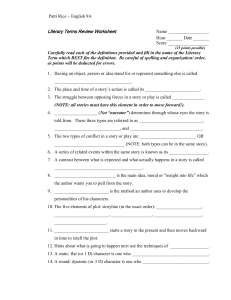 Literary Terms Review Worksheet