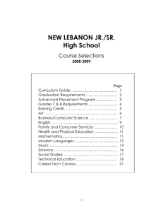 course of study - New Lebanon Central School District