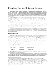 Three Steps for Reading the Wall Street Journal for an Economics