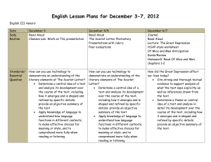 English Lesson Plans for December 3