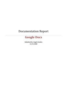 Computer Documentation Report for Google Docs