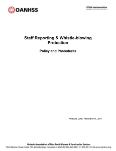Staff Reporting & Whistle-blowing Protection