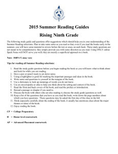 9th Grade Study Guide - Fayetteville Academy