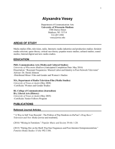 Alyxandra Vesey - CV - Department of Communication Arts