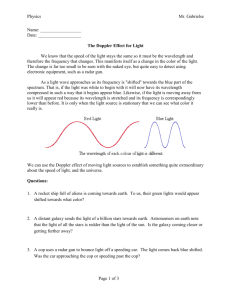 doppler effect for light - Mr. Gabrielse's Physics Class