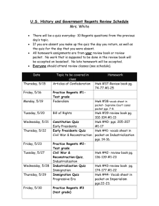 Global History and Geography Regents Review Schedule