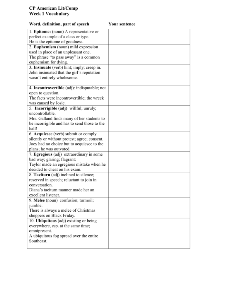 vocabulary the crucible reading assignment 5