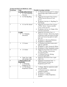 YEAR 9 SCIENCE Weekly Outline 2012