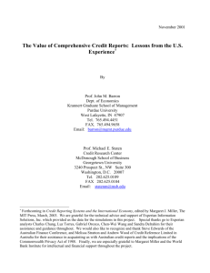 The Value of Comprehensive Credit Reporting