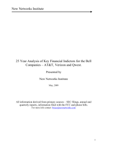 25 Year Analysis of Key Financial Indictors for AT&T, Verizon, Qwest