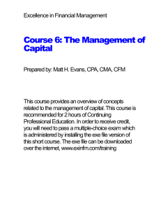 Managing Business Capital - Excellence in Financial Management