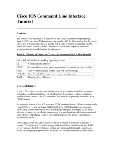 Cisco IOS Command Line Interface Tutorial