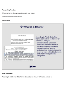 What is a treaty? - Georgetown University Law Center