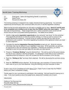 Nestlé Sales Training Workshop