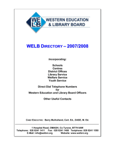 WELB Directory – 2007/2008 - Western Education and Library Board