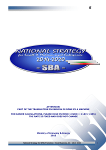 National Strategy for Small and Medium Enterprises 2014-2020