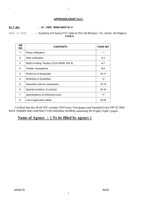 As per schedule of quantity