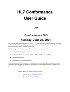 HL7 Conformance User Guide