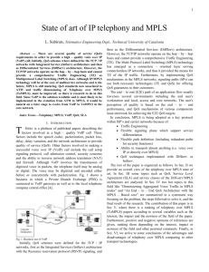 II. Telephony over mpls