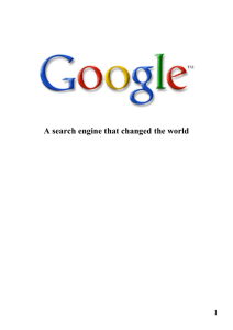 A search engine that changed the world Table of Contents