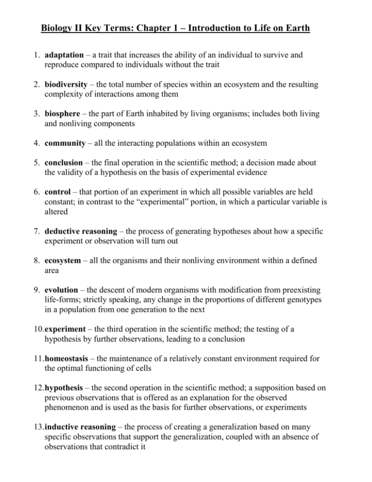 Chapter 1 Key Terms with Definitions 