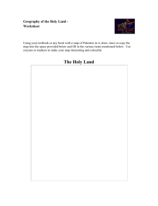 Geography of the Holy Land - Worksheet